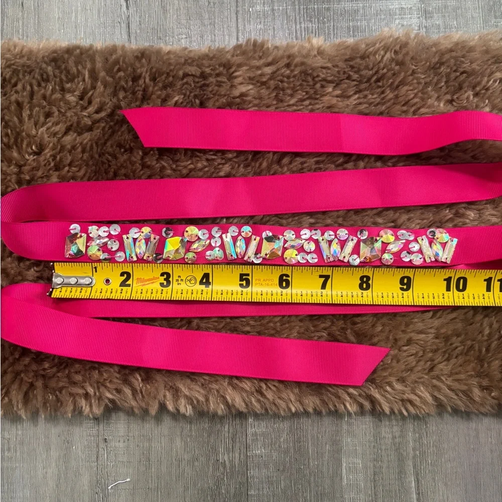 Fuchsia rhinestoned belt